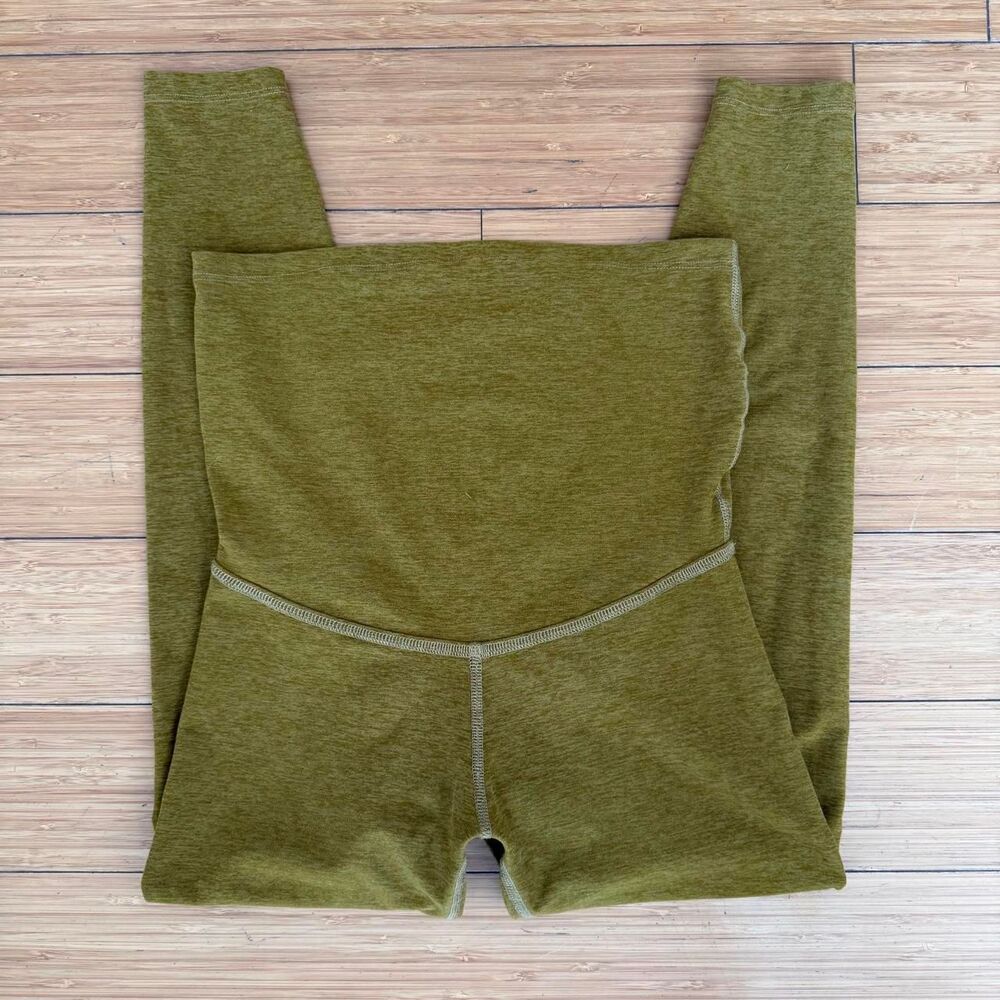 Beyond Yoga Beyond the Bump Maternity Leggings Small Olive Green Spacedye